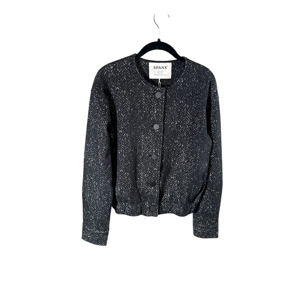 NWT SPANX Black and White Textured Blazer Bomber Jacket